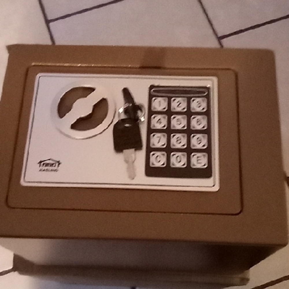 Tan Electronic Safe with Keypad